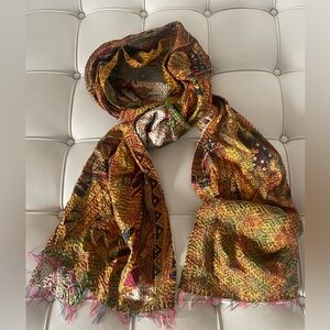 100% silk scarf, made in India. Ritual brand. Two-sided. (2 in 1)